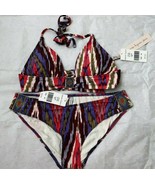 Nanette Lepore Swimsuit XS 2 Piece Halter Top Hipster Bikini Tapestry Mu... - £47.18 GBP