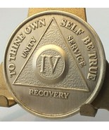 Alcoholic 4 Year Recovery Bronze Chip Medallion Coin Medal Token  AA Ano... - £3.91 GBP