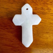 Carved Jade Crucifix Necklace Pendant - $2.96