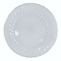 Vtg Anchor Hocking White Milk Glass Swirl w/ Gold Trim 10&quot; Dinner Plate **Read** - £7.74 GBP