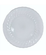 Vtg ANCHOR HOCKING White Milk Glass Swirl w/ Gold Trim 10&quot; Dinner Plate ... - £7.75 GBP