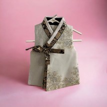 Traditional Korean Asian Embroidered Toddler Girl Robe Kimono White Gold... - £20.07 GBP