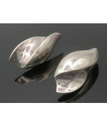 BAYANIHAN 925 Silver &amp; 14K GOLD - Vintage Shiny Modernist Drop Earrings ... - $145.12