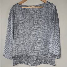 Michael Kors Gray and White Boxy Blouse - $18.62
