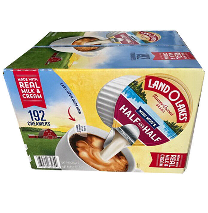  Land O Lakes Mini Moos Creamer Half and Half Cups 192 Ct Refrigerated Coffee - $25.40