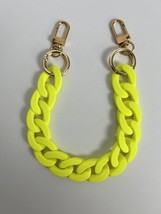 Neon yellow soft rubber coated chunky chain link strap/ charm - $22.62