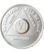 6 Year .999 Fine Silver AA Alcoholics Anonymous Medallion Chip Coin VI Six - $37.19