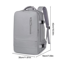 Unisex Casual Bag Multi-Pockets Extendible Backpack with Shoes Pocket with USB C - £65.07 GBP