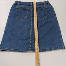 Croft & Barrow Classic Fit Stretch Women's Blue Cotton Blend Denim Skirt Size 4 image 7