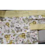 Yellow Baby Blanket &amp; Burp Cloth Safari Animals Elephant LIon Monkey Gir... - £15.54 GBP