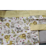 Yellow Baby Blanket &amp; Burp Cloth Safari Animals Elephant LIon Monkey Gir... - $19.79
