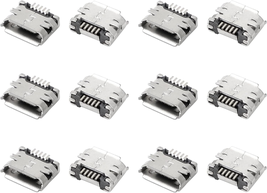 Uxcell 12 Pcs Micro USB Type B Female Connector 180 Degree 5-Pin Micro USB Conne - $11.71