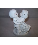 Vintage Figurine GOT Boy &amp; Girl Dancing White &amp; Gold Accents Made in Chi... - £9.59 GBP