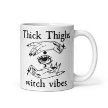 Thick Thighs and Witch Vibes Mug, Witchy Coffee Mug, Funny Halloween Mug, Spooky - £13.30 GBP