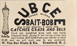 1949 Print Ad SUBCE Bait-Bob Net Holds Chopped Fishing Bait Cranford,New Jersey - £4.69 GBP