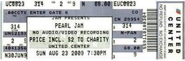 Pearl Jam Concert Ticket Stub August 23 2009 Chicago Illinois - £11.66 GBP