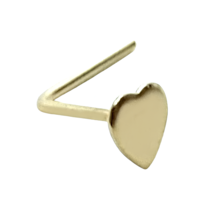 Heart Nose Stud Gold 9ct Solid 22g (0.6mm) Gold L Bent Nose Piercing Jewellery - £16.91 GBP