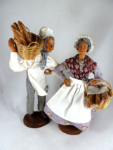 S Peirano French Folk Art Terracotta Figurines Man &amp; Woman Bakers 10&quot; tall - £63.30 GBP