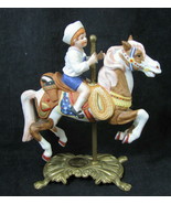 VTG  American Carousel Horse Pinto with Boy Rider Tobin Fraley Figurine ... - £24.55 GBP