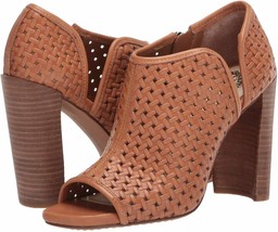 Vince Camuto Prisha Leather Square Toe Block Heel Shooties, Multi Sizes Brick VC - £104.51 GBP