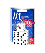 ACE Authentic CUBE DICE 5 White &amp; Black 1/2&quot; square Regulation Roll Cart... - $19.23
