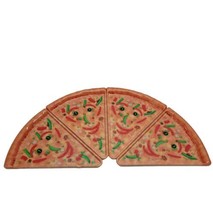 Deborah Mallow Pepper Veggie Face Pizza Slice Shaped Plates Vintage Lot of 4 - £19.47 GBP