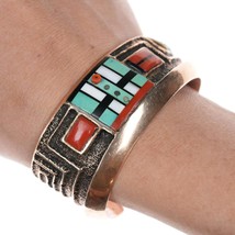 Preston Monongye (Hopi) (1927-1987) Tufa Cast Rose Gold Channel inlay bracelet - £15,730.72 GBP