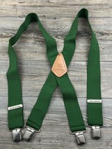 John Deere Men’s Suspenders Green Leather Patch 46&quot; Length (One Size) - £17.40 GBP