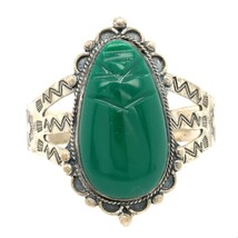 Vintage Signed Sterling Southwest Carved Green Stone Aztec Face Mask Bra... - $270.02 CAD