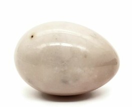 Off White Pink Easter Decorative Egg Alabaster Marble Stone Vintage Decor - $14.54