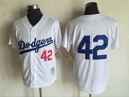 Dodgers #42 Jackie Robinson Jersey Old Style Uniform White - £35.97 GBP