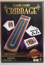 New Classic Games CRIBBAGE Folding wood board &amp; Deck of Playing Cards - $10.39 CAD