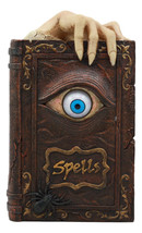 Witchcraft Lifelike Eyeball Evil Eye Book of Spells Money Bank Halloween Decor - £25.56 GBP