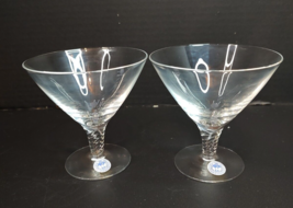 Vtg Set of 2 Pair Kastrup Holmegaard Cocktail Martini  Glassware 4&quot;H Twist Stem - £22.36 GBP