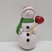 Hallmark Jolly in the John Snowman Plumber &amp; Plunger Talk Singing Toilet... - $54.35