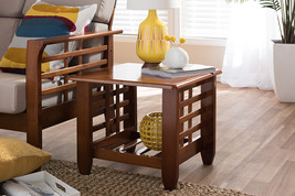 Risha Mission Style Cherry Finished Brown Wood Living Room Occasional En... - $105.00