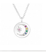 Moon star rainbow crystal pendant - $16.82
