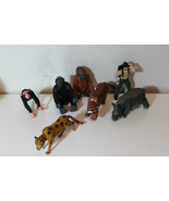 Lot K &amp; M Zoo Animal Figures Jaguar Monkey Tiger Cake Toppers Doll House... - £11.86 GBP