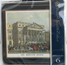 Pimpernel NEW SEALED BOX 6 Cork-Backed Coasters 19th Century London Nine... - $10.00
