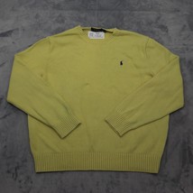 Polo Ralph Lauren Sweater Mens XL Yellow Round Neck Knitted Cardigan Pul... - $25.72