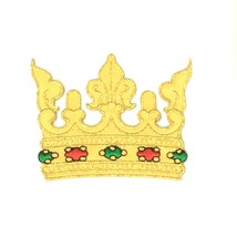 Crystal Gold King Crown Embroidered Patch Groom Party Decorations 3&quot; Embroidery - $16.77