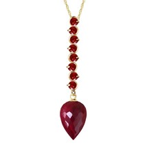 14.55 Carat 14K Solid Yellow Gold Necklace Pointy Briolette Drop Ruby 14&quot;-24&quot;  - $498.00