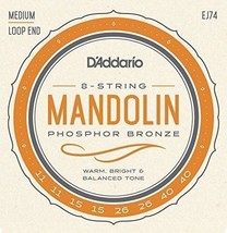 Set of D&#39;Addario EJ74 Phosphor Bronze Mandolin Strings, Medium, 11-40 - $22.79