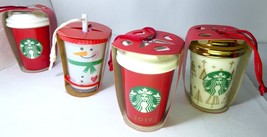 Starbucks Set 4 Christmas  Ornaments (Red Cup 2019,Golden tree &amp;) with Sku ,New - £176.99 GBP