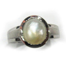 5.5ct ring natural certified pearl 925 silver engagement wedding band fo... - $39.00