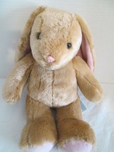 Build A Bear Rabbit Bunny Plush Animal Brown Soft 16&quot; Pink Ears &amp; Feet - £10.41 GBP