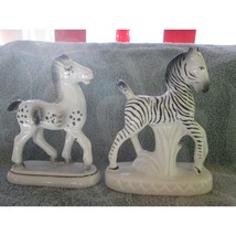 Two 5 1/2&quot; small horses, one porcelain P.V. Czechoslovakia, one Germany,... - £39.67 GBP