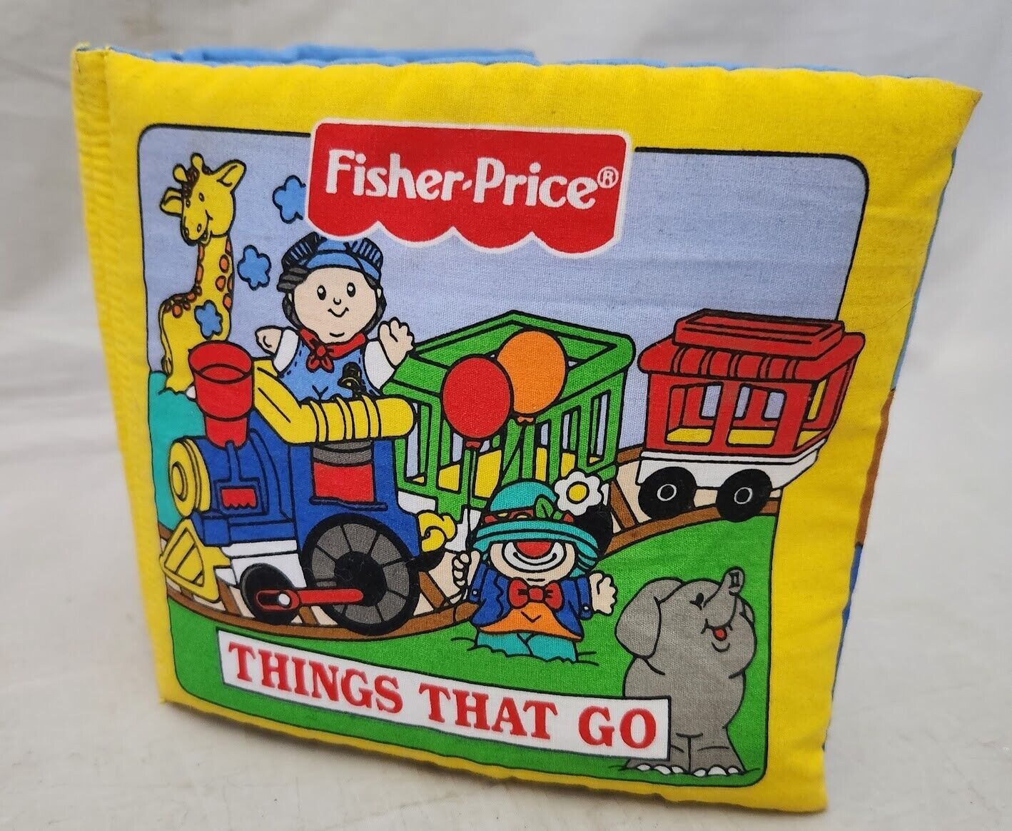 Vintage 1998 Fisher Price Soft Play Baby Toddler Cloth Things That Go Busy Book - $10.84
