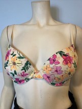 Victoria&#39;s Secret Pink Wear Everywhere Floral Push Up Bra 32D - £7.54 GBP