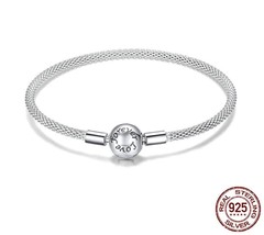 925 Sterling Silver Snake Chain Bangle &amp; Bracelet Pave Setting CZ Luxury Jewelry - £19.97 GBP